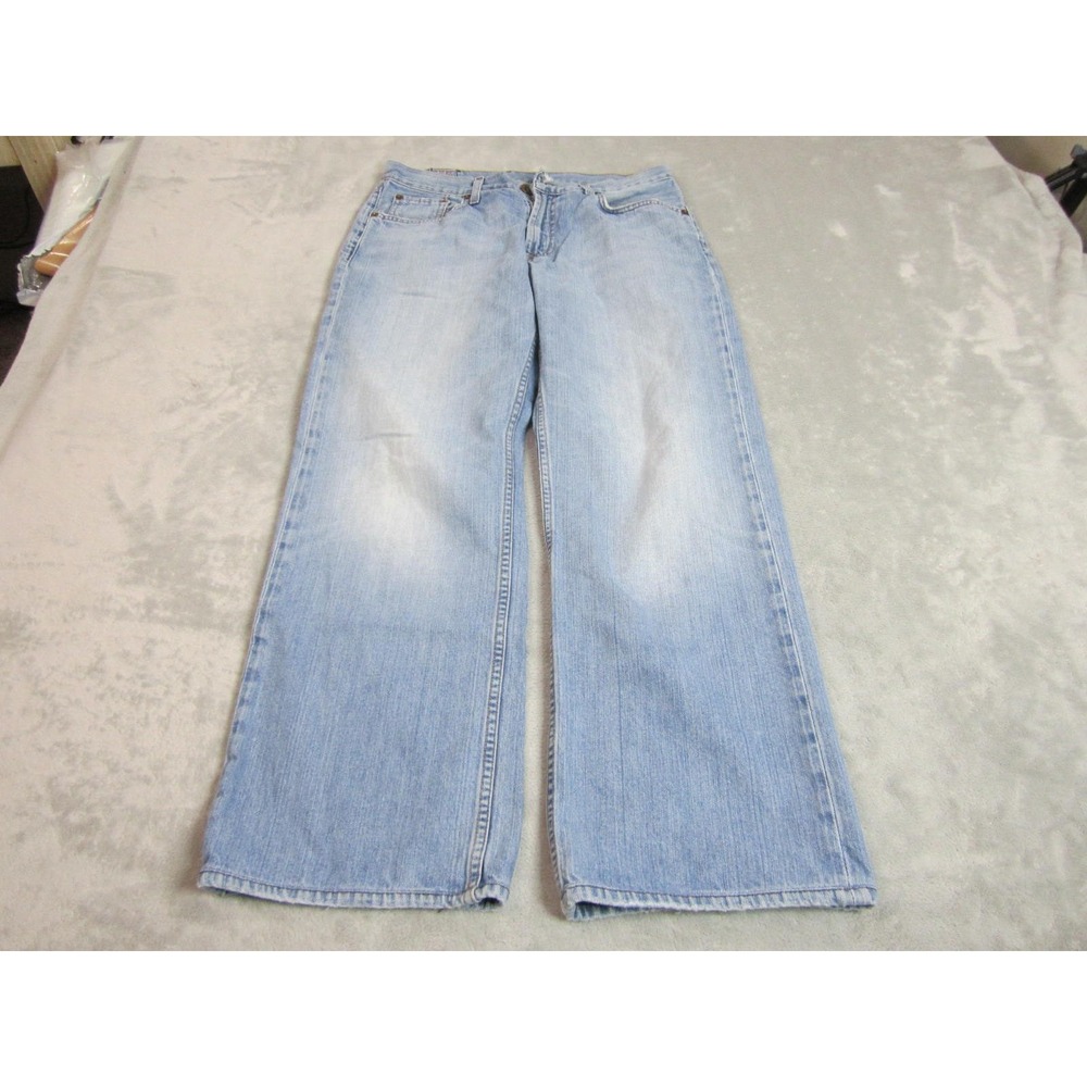 Lucky Brand Jeans Mens 32 x 29 Light Blue Wide Leg Baggy Y2K Skate Made in USA